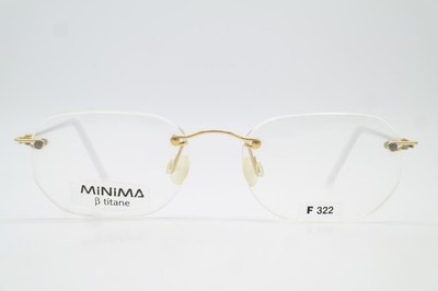 Brille Minima France F 322 Titan Gold Silber Randlos Brillengestell Neu