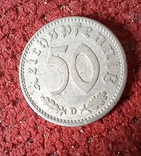 3 Reich,  50 Pfennig 1943 D SS , J. 372