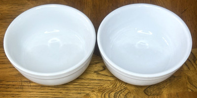 2 Williams Sonoma Essential White Heavy Rimmed Bowl 6'' Wide Cereal Fair Cond