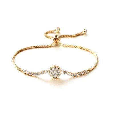 4 kt Rundschliff Laborgefertigt Diamant Damen Kette Armband 14 K Gelbgold Finish
