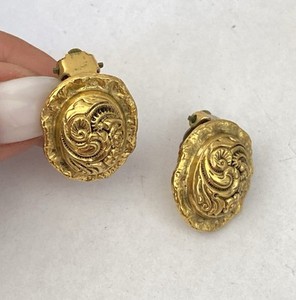 Boucles D'Oreilles Clips Vintage Henry Perichon - Métal Argenté - Créateur Français - Occasion