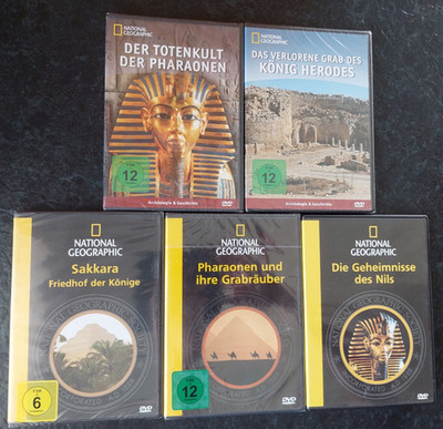 5 National Geographic DVDs Ägypten Pharaonen Herodes Sakkara Doku Konvolut OVP