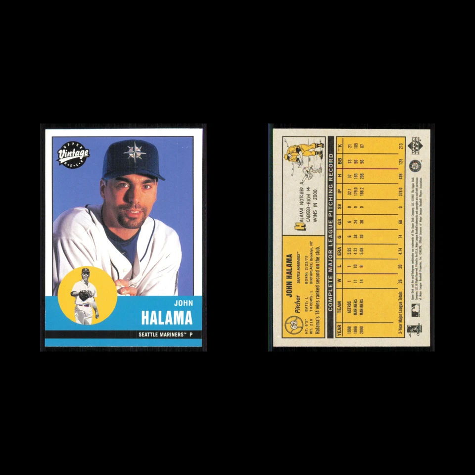 John Halama #62 2001 Upper Deck Vintage Seattle Mariners Baseball Card MLB NM - Image 3 of 3
