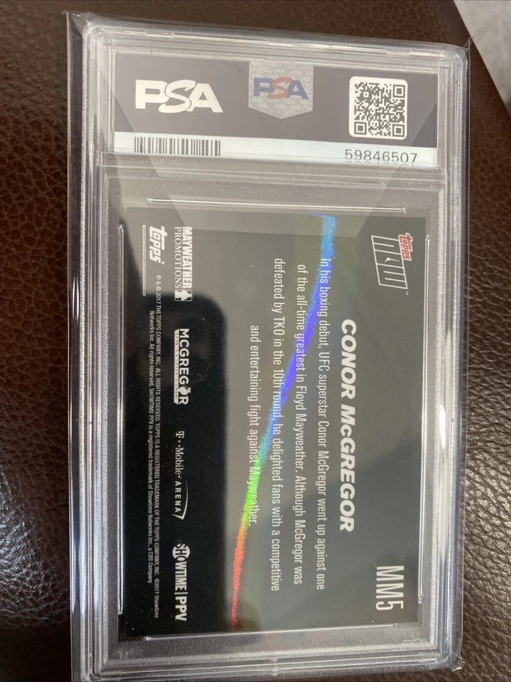 PSA 10 Conor McGregor vs Floyd Mayweather 2017 Topps Now Card MM5 BOXING Low Pop - Image 2 of 2