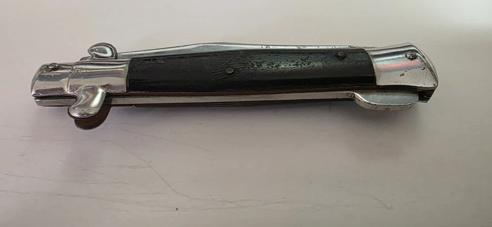 Navaja de Bolsillo Estilo Stiletto De Colección Japón Acero Inoxidable Manual Abierto Bloqueo Foto 3 de 4