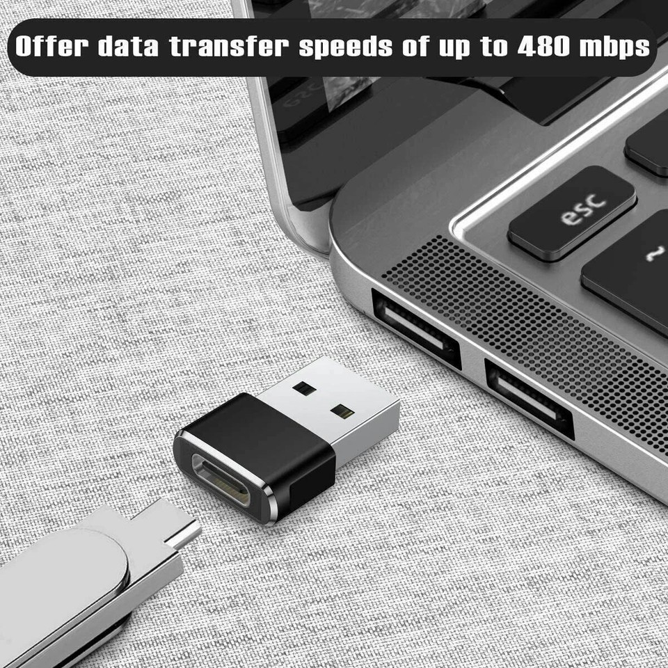 4 PACK USB to USB C Adapter Type-C Female to A Male OTG Converter Car ...