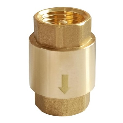 Solid Brass 3/4'' Inch InLine Spring Check Valve NPT Female Thread OneWay