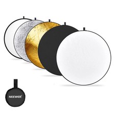 NEEWER RF-30D 12" 5-in-1 Collapsible Reflector - Silver/Gold/White/Black