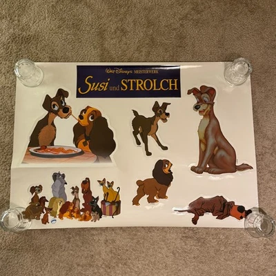 Vintage Giant Stickers Sudi und Strolch Disney Origianl for Store Cinema Movie - Bild 1 von 4