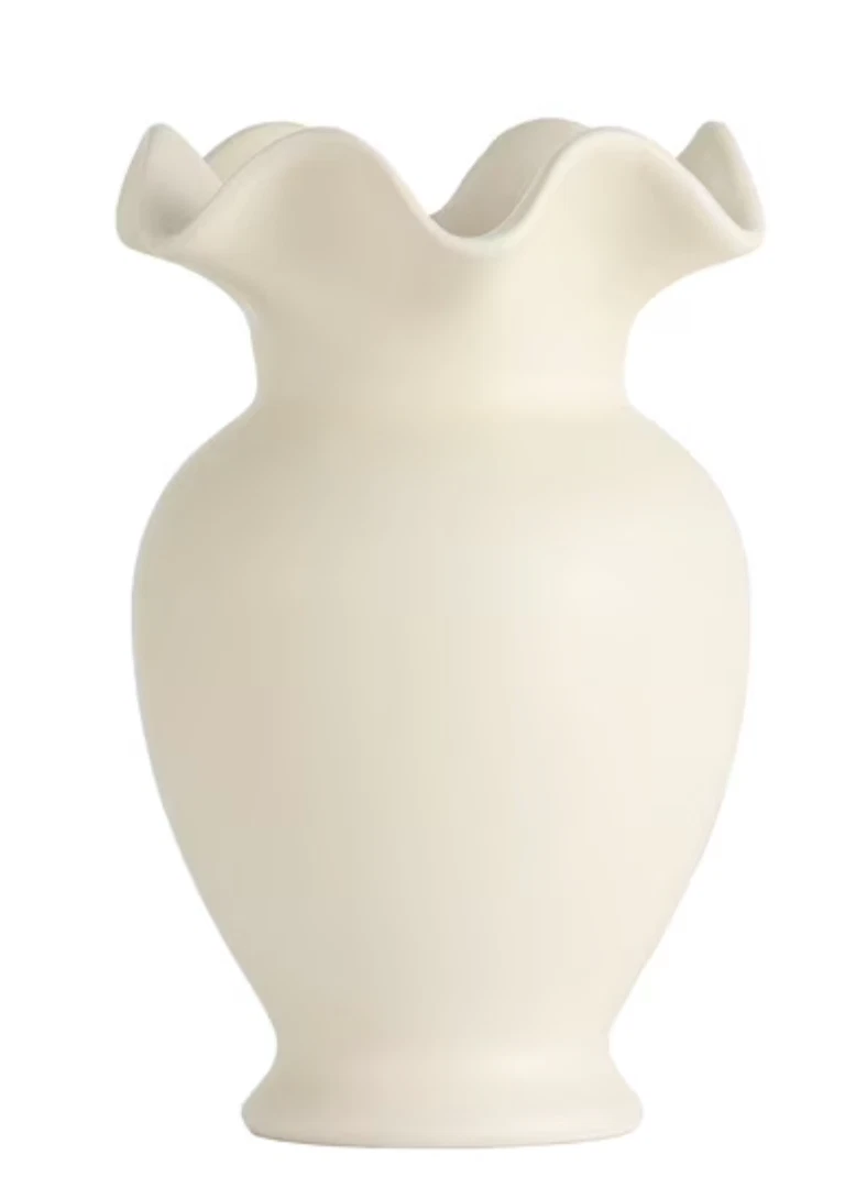 Home Decor Collection Sterling & Noble Home Ruffle Shaped Ceramic Vase viral