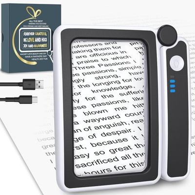 #ad #ad 5X Magnifying Glass W Light Rechargeable LED Handheld Reading Low Vision Seniors $13.49