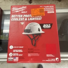 Milwaukee Bolt Full Brim Vented Safety Helmet Type 2, Class C, Red