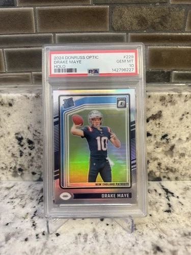 2024 Donruss Optic Drake Maye Rookie Silver Holo Prizm PSA 10 (RC)🔥NE Patriots