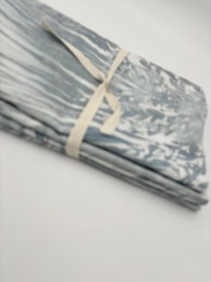 Pottery Barn Layla Palm Percale Shams ~ King ~ Blue ~ Set of 2
