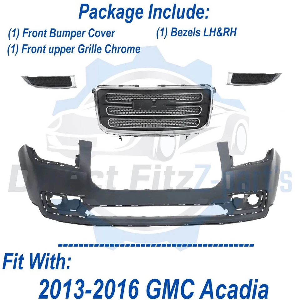 Conjunto de cubierta de parachoques delantero fascia y rejilla para GMC Acadia 2013-2016 Foto 2 de 4