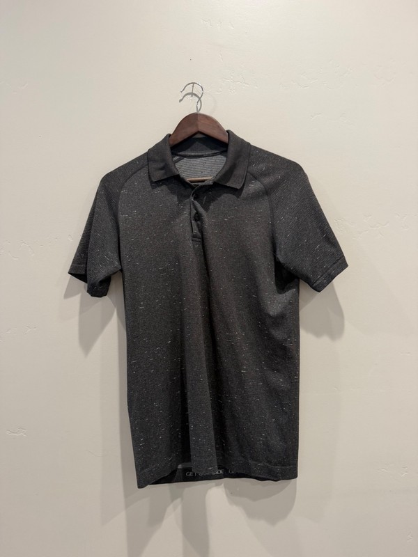 Lululemon Men's Metal Vent Tech Polo Shirt Short Sleeve Heather Gray Sz Small