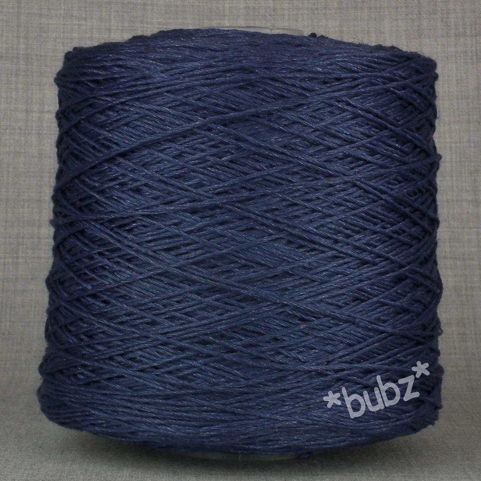 YARNONCONE VERY THICK & STRONG PURE LINEN YARN - 400g CONE WEAVING WARP & WEFT INDIGO BLUE