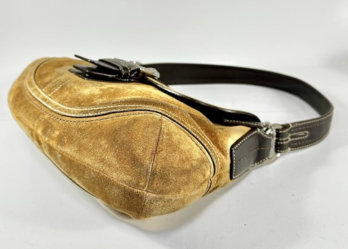 COACH Vintage Soho Brown Suede, Leather & Signature Shoulder Bag - Foto 8 di 15