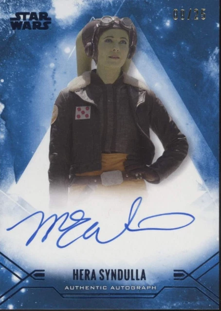 Mary Elizabeth Winstead as Her Syndulla 2025 Topps Star Wars Blue Auto 08/25