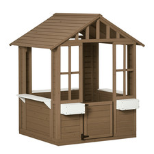 47x38x54in Toddler Wooden Playhouse with Easy Access Door
