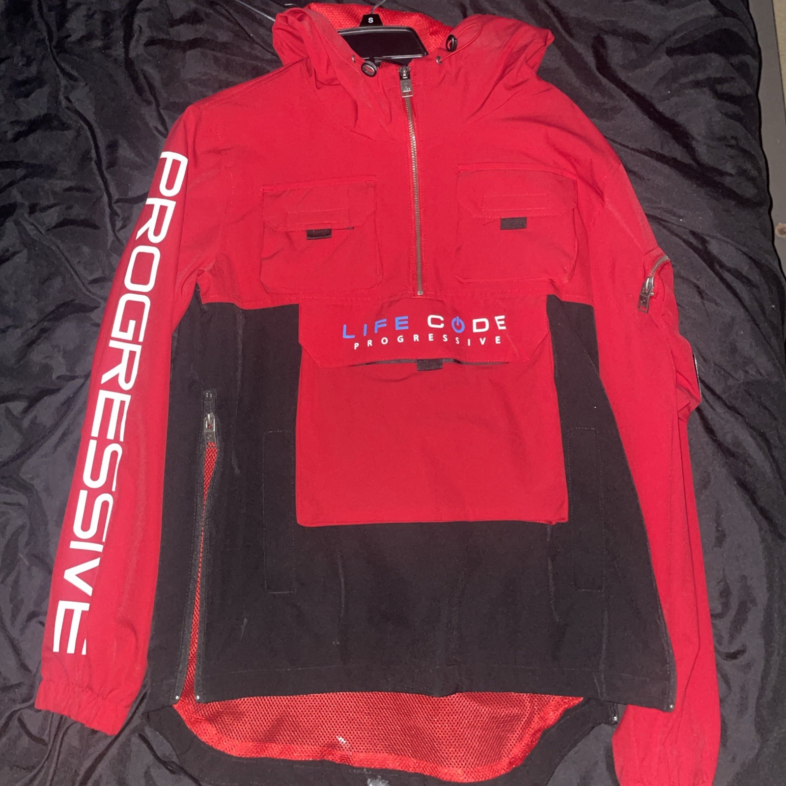 Progressive Life Code Hooded Windbreaker Jacket Size Small  