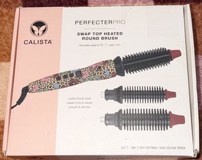 Calista Perfecter Pro Swap Top 3-in-1 Heated Round Brush w/Pouch A629590 Ltd Ed