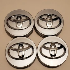 4 x Wheel Center Hub Caps Chrome Logo Silver For Toyota Camry Sienna Highlander
