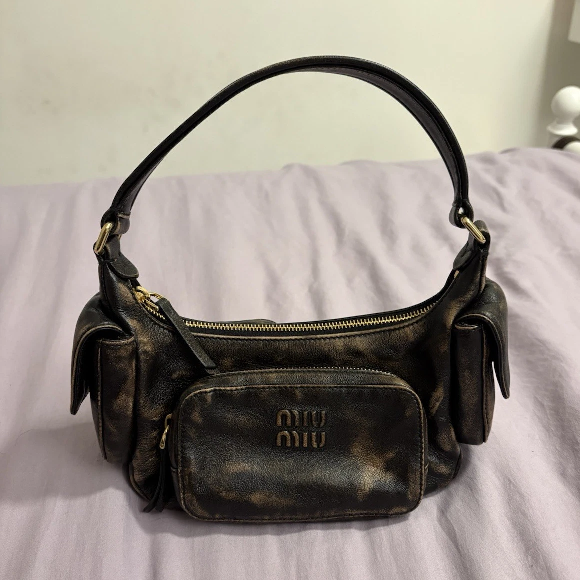 Miu Miu Zip Leather Exterior Bags & Handbags for Women for sale | eBay
