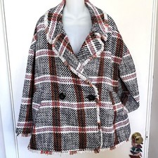 Nwot Anthro Eva Franko “carrie” Double Breasted Plaid Jacket Size Medium