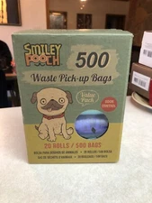 Smiley Pooch 500 BAGS 20 ROLLS 25 Bags Each Baggies Pet Waste Station Poop
