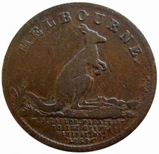 1851 AUSTRALIA MELBOURNE W.J. TAYLOR 1/2 PENNY COIN TOKEN KM# TN 244