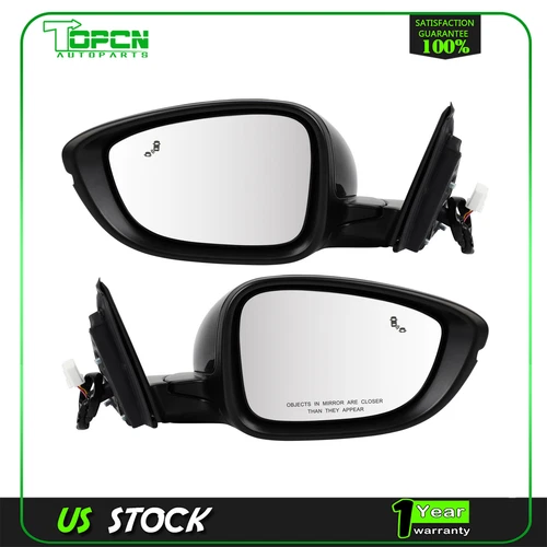 Pair Side View Mirror Power Heated Turn Signal BSM For 2018 Honda ACCORD 8 PIN