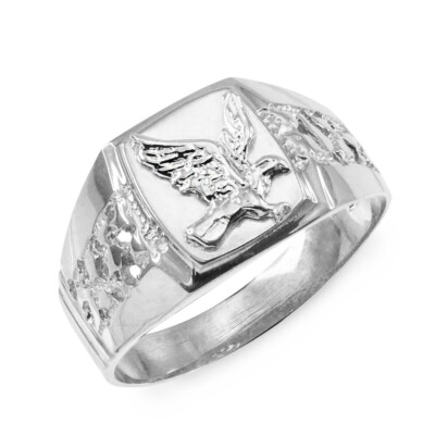 925 Sterling Silver Men's Eagle Ring All / Any Size Made in USA | eBay 925 Sterling Silver Men's Eagle Ring All / Any Size Made in USA | eBay
