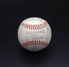 1963 LOS ANGELES DODGERS TEAM SIGNED BASEBALL 25 AUTOGRAPHS WORLD SERIES CHAMPS
