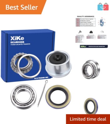 Quiet and Durable Trailer Wheel Bearing Kit for 1-1/16'' Axles - 50k Miles
