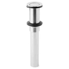 Signature Hardware Extended Press Pop-Up Bathroom Drain - No Overflow - Chrome