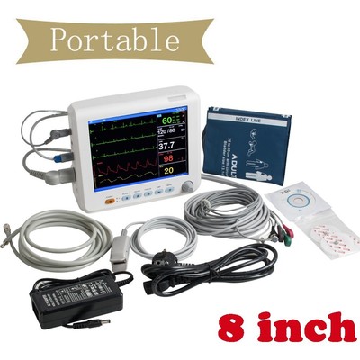 *HOT* 8'' Medical Vital Signs Patient Monitor Multi-parameter ECG RESP SPO2 PR 