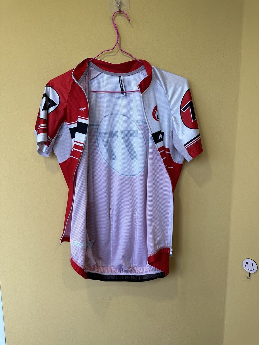 Maillot cycliste blanc homme Assos Six Days 66 Sponsor Yourself taille S