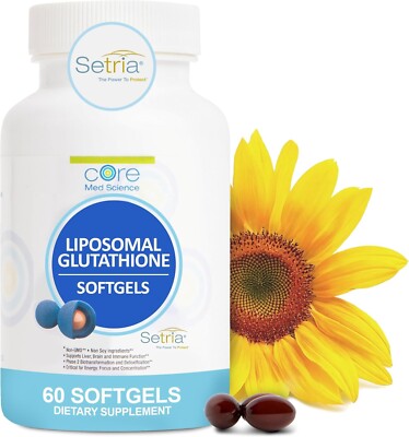 Core Med Science Liposomal Glutathione Supplement 500mg 60 Softgels - Pure Re...