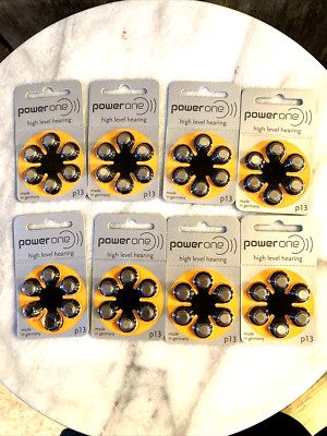 PowerOne Hearing Aid Batteries SIZE 13 lot of 8 6PKS TOTAL OF 48 BATTERIES