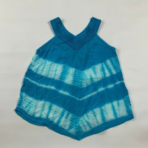 Lot of 4 Girls Tops 12 Justice Japna Blue Tie Dye Paisley Floral Long Short Slv - Picture 4 of 6
