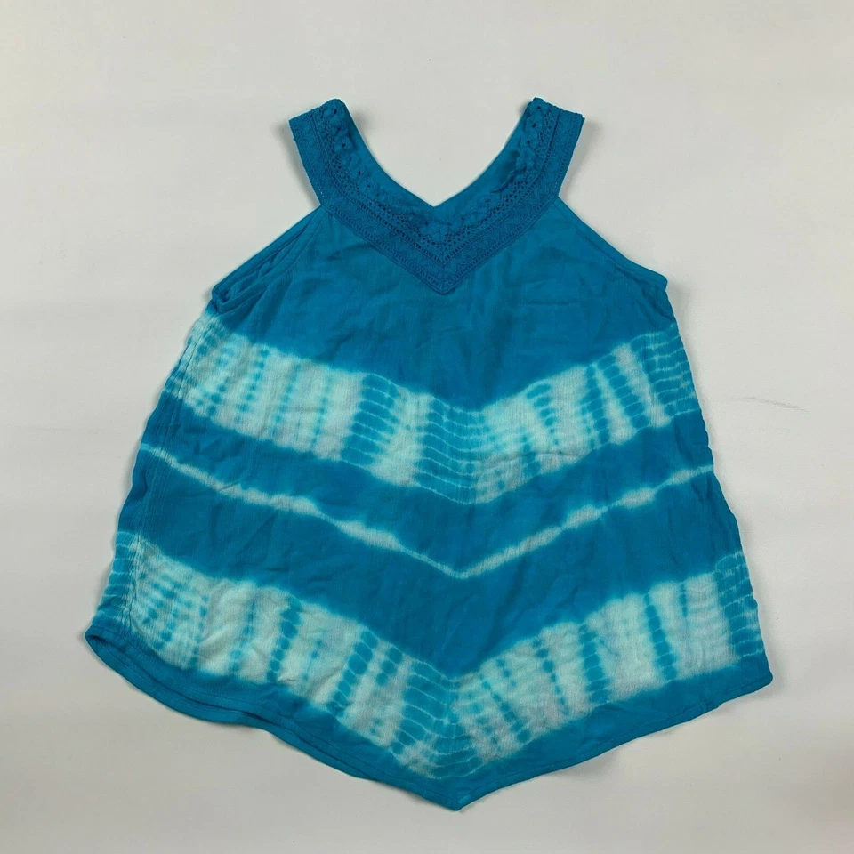 Lot of 4 Girls Tops 12 Justice Japna Blue Tie Dye Paisley Floral Long Short Slv - Изображение 4 из 4