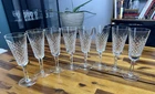 Set of 8 VTG Waterford Alana Crystal Champagne 7.25" Flutes, Ireland, Signed EUC