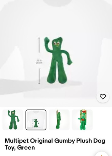 Gumby Doll Plush Dog Toy with Squeeker 9 Inches - Picture 4 of 8