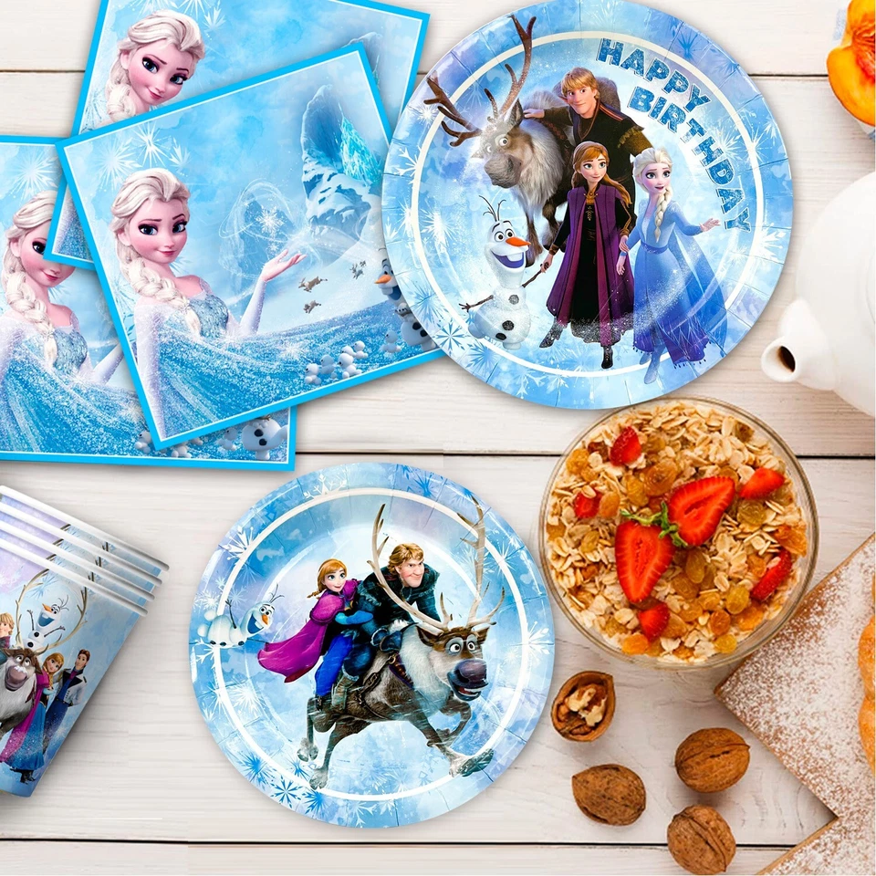 Eiskönigin Geburtstag Deko Mädchen Kinder Deko Elsa Eiskönigin Teller Tischdecke - Bild 4 von 4