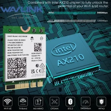WAVLINK 5400Mbps M.2 WiFi Card for Laptop WiFi 6E Intel AX210NGW Tri-Band BT5.3