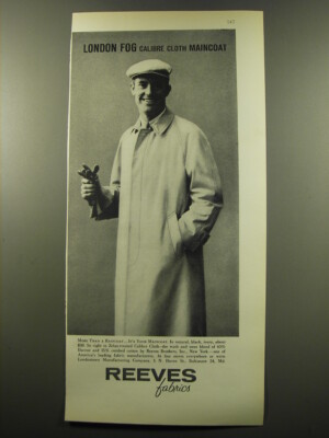 1959 Reeves Fabrics Ad - London Fog Calibre Cloth Maincoat