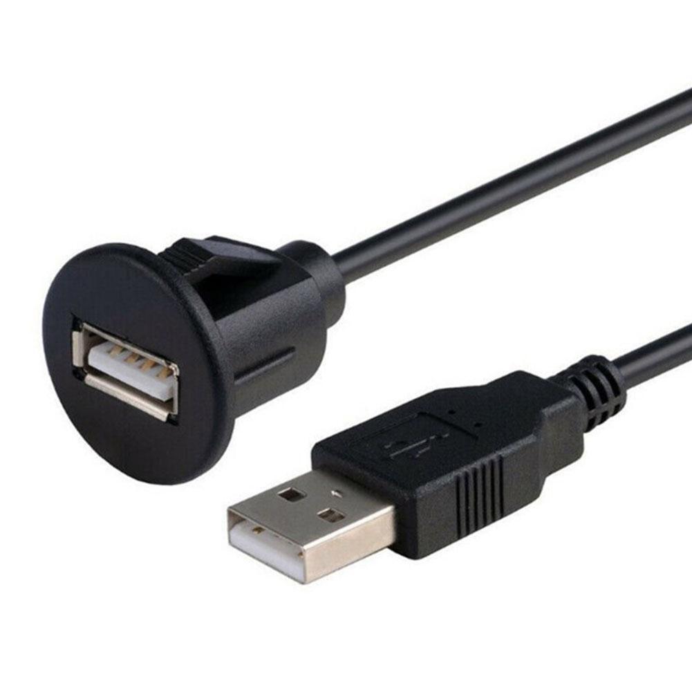 USBExtension Lead Cable Car Motorcycle Dashboard Flush Mount Panel