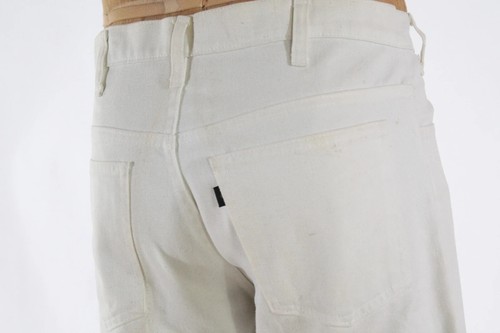 Levi Strauss vintage White jeans 1980's flat front denim pants 34 x 29 - Picture 8 of 9