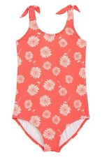 Billabong L18344 Kids Red Sunset Daisy Day One-Piece Swimsuit Size 5